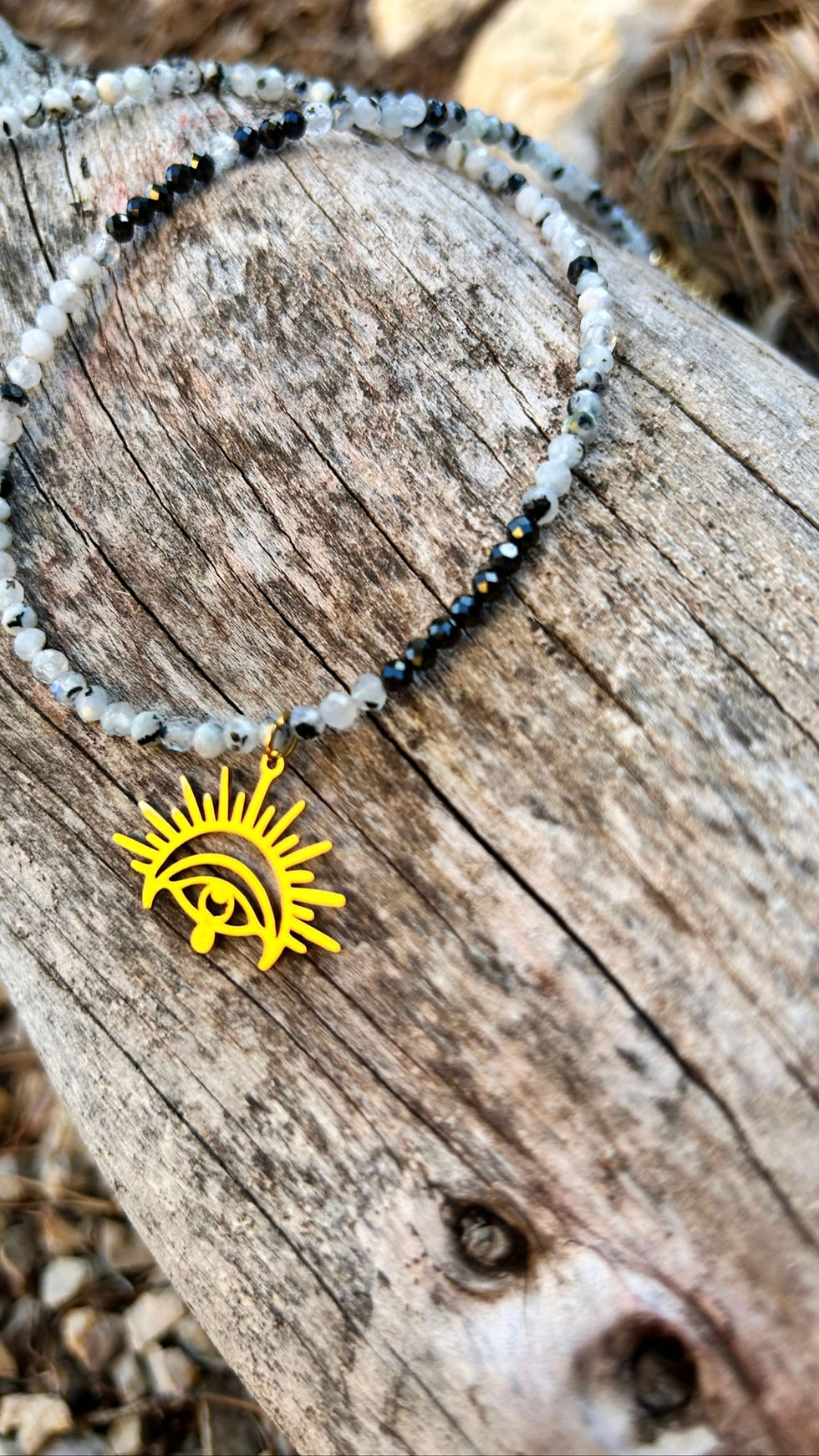 Miniatura: Choker Kamień Księżycowy & Cyrkon 