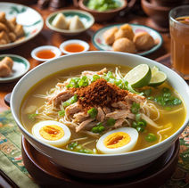 soto – kruidige kippensoep met ei en taugé