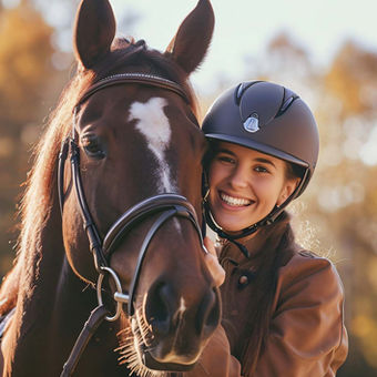 jonge vrouw met haar paard
