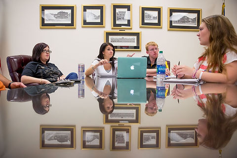 Dr. Rita Colistra meets with residents during a community branding project at the WVU Reed College of Media