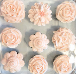 Rose Gold Flower Cupcakes