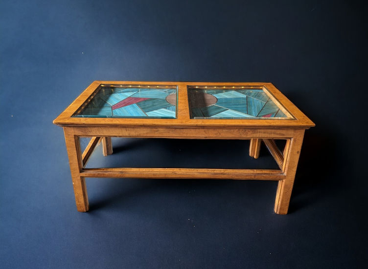 Couchtisch Strohmarketerie upcycling