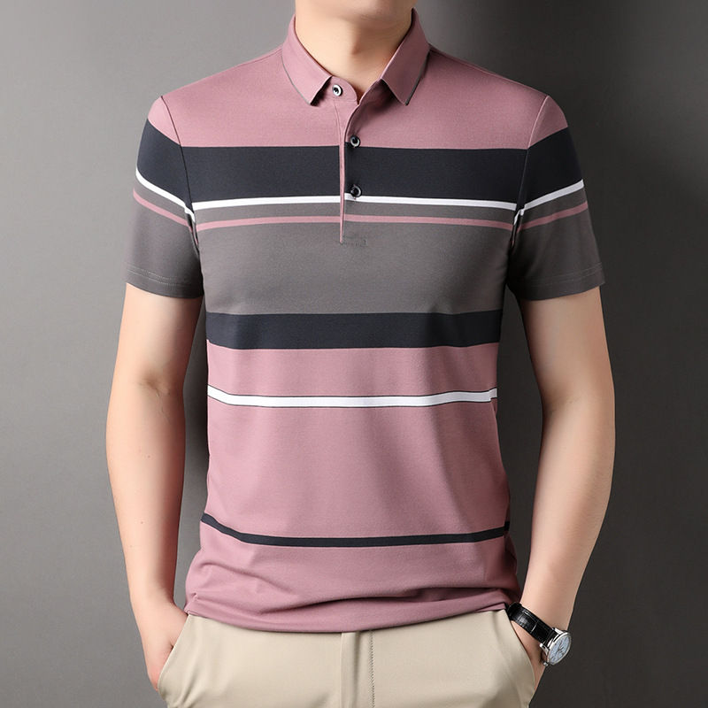 Miniatura: 2023 Striped Short Sleeve Polo Shirt for Men