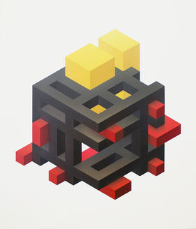 Gradual Structure. Piet Mondrian. Geometric abstraction. Cube structure. Roger Toledo. Cuban art.