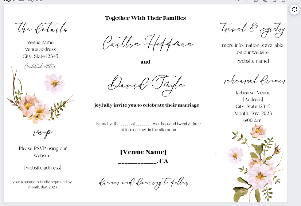 DIY Tri Fold Wedding Invitations DIY Tri Fold Wedding Invitations