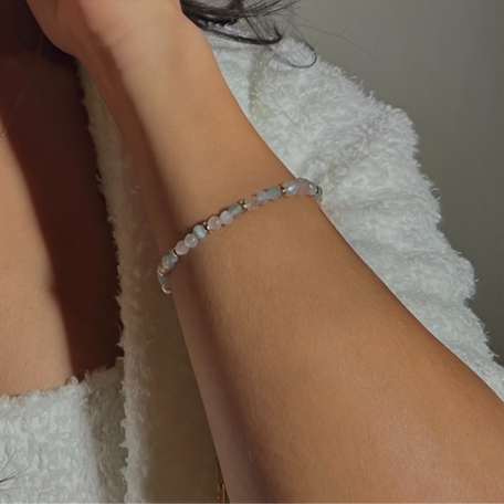 rose quartz aquamarine gold filled bracelets