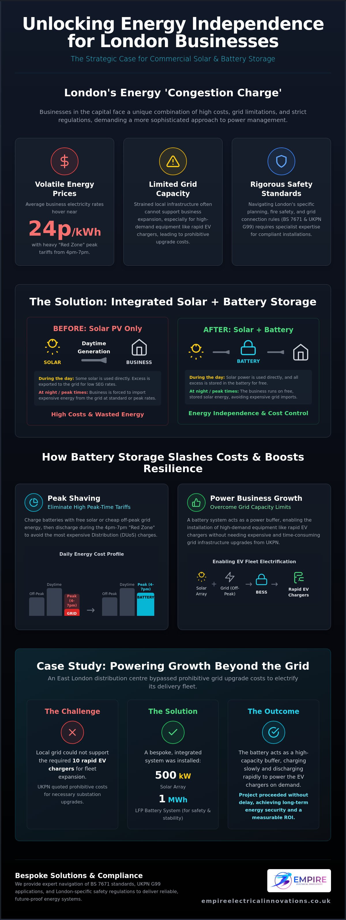 Commercial solar battery storage London
