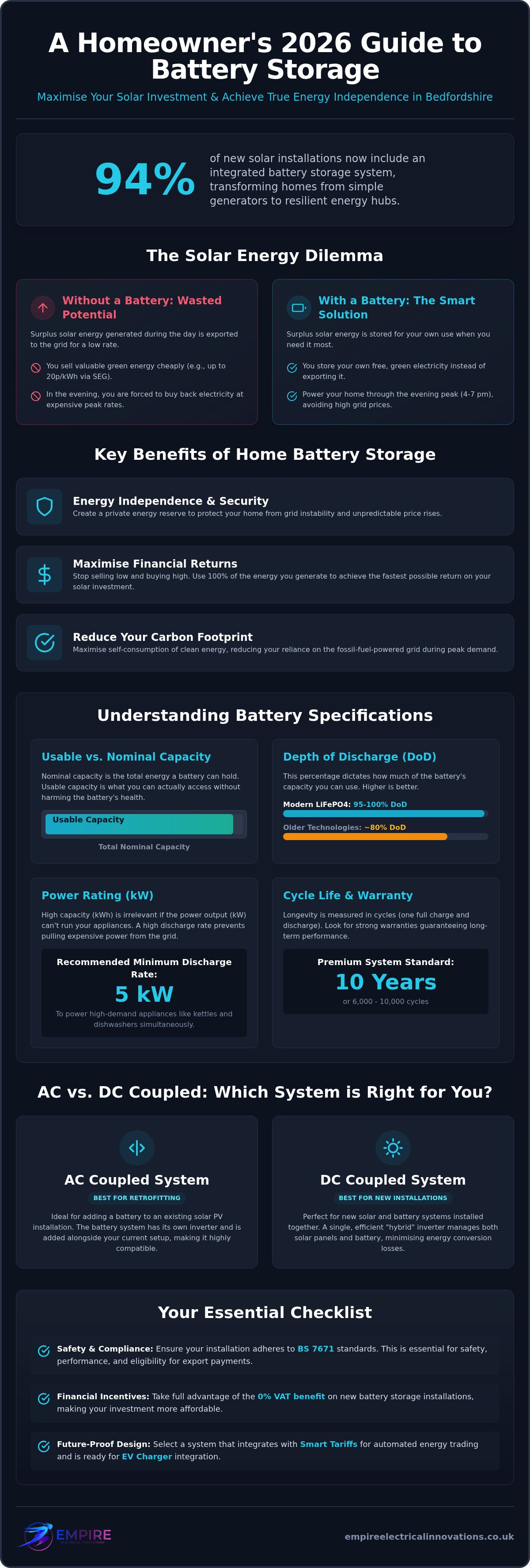 Home battery storage Bedfordshire