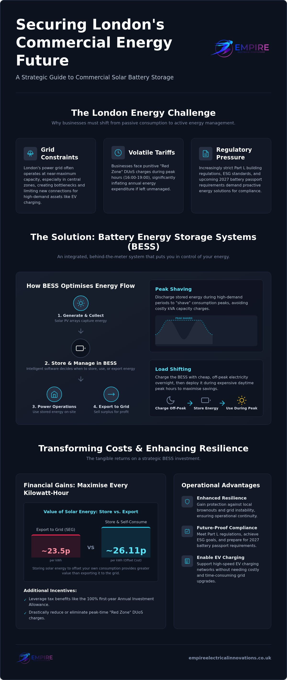 Commercial solar battery storage London