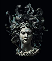 Medusa street style graphic design.Textile artwork for t-shirts.Pop art medusa statue, ill