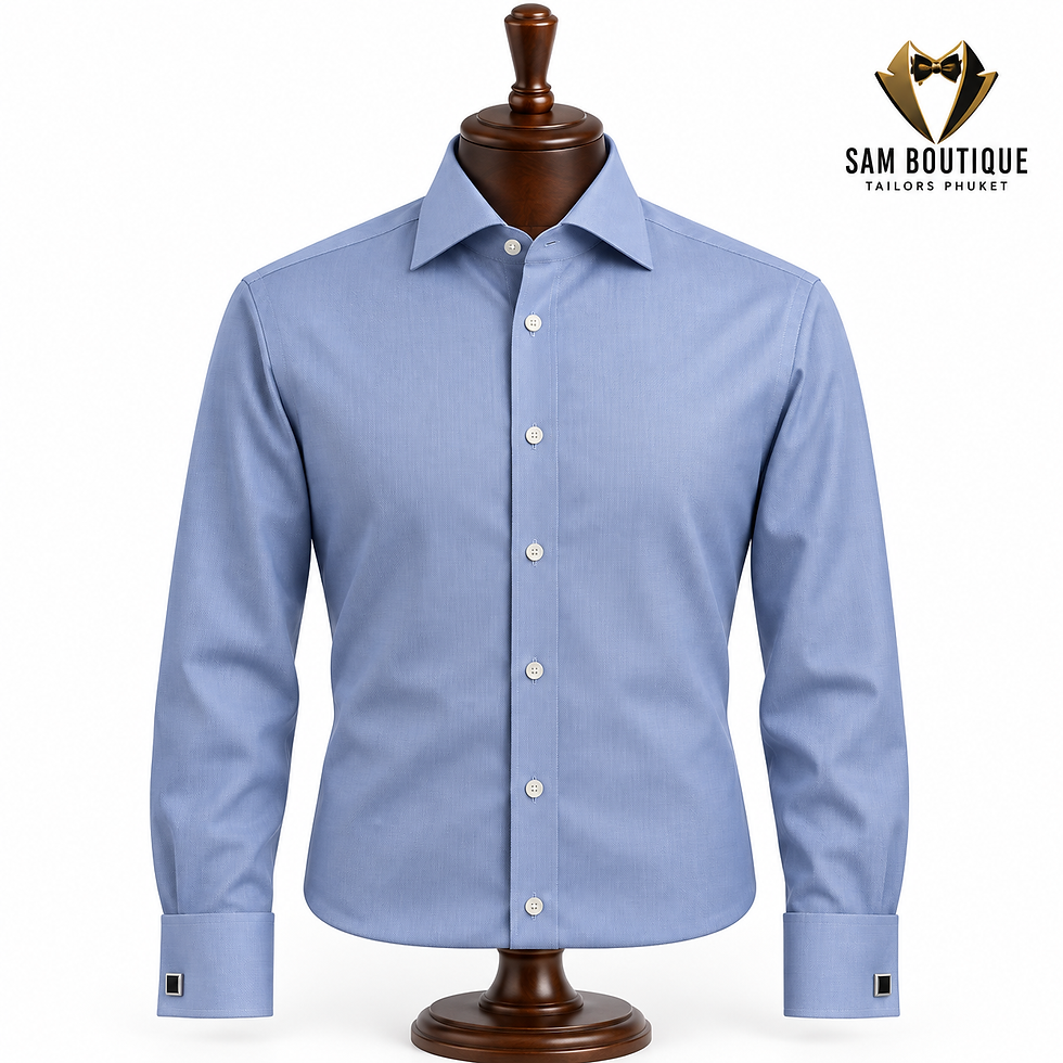 Thumbnail: Light blue men's bespoke business shirt Phuket