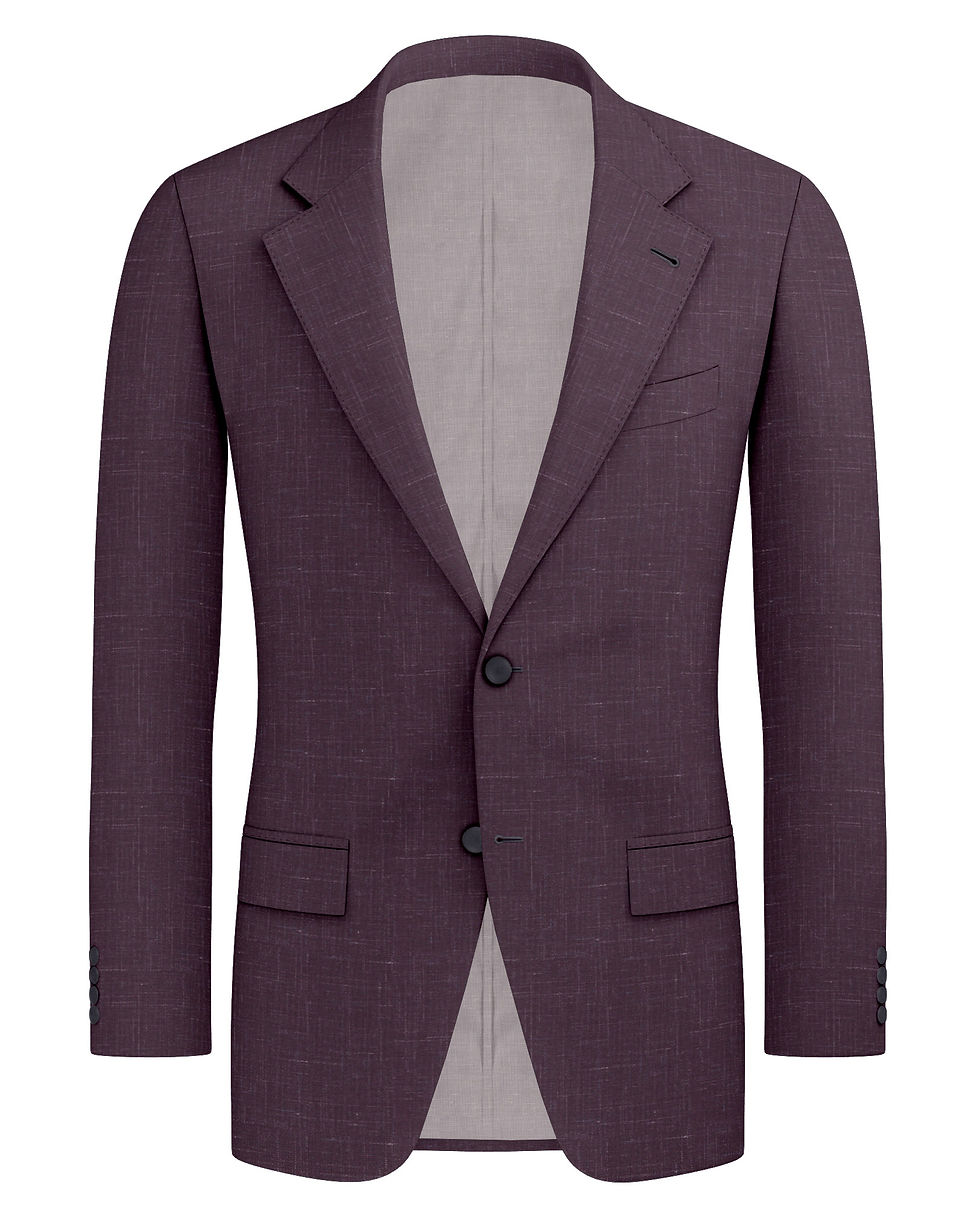 Elegant maroon suit jacket featuring a subtle texture, two-button closure, and classic notched lapels, perfect for formal occasions.