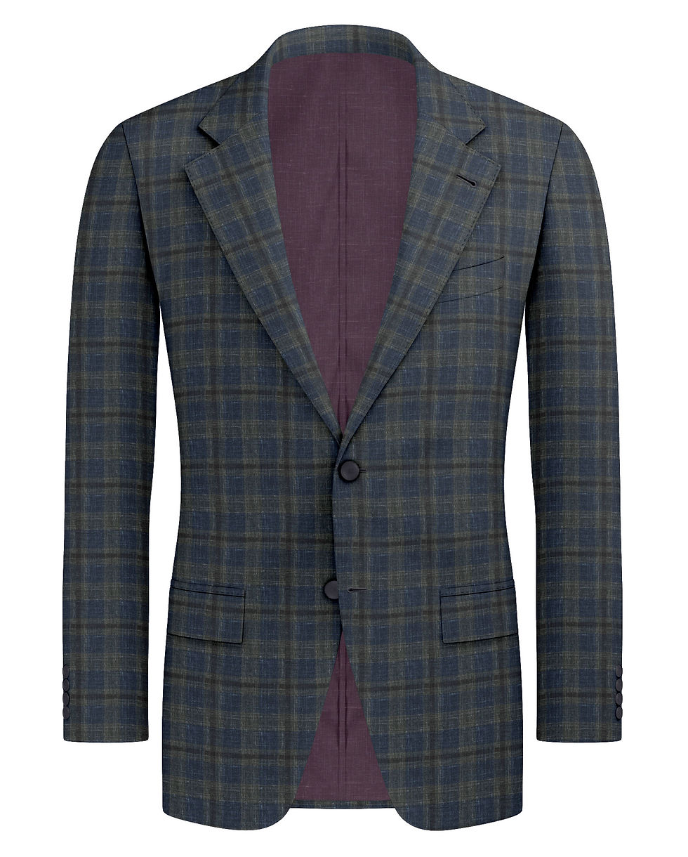 Miniatyrbild: dark charcoal grey plaid linen blazers