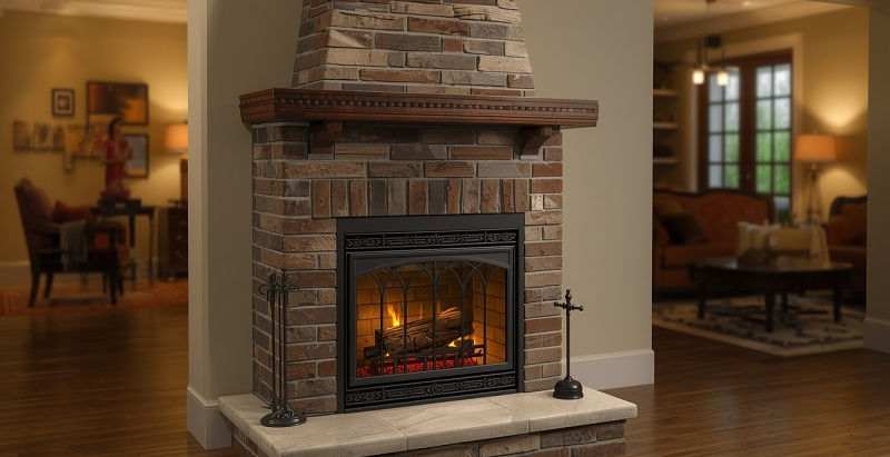Freestanding Gas Log Fireplace