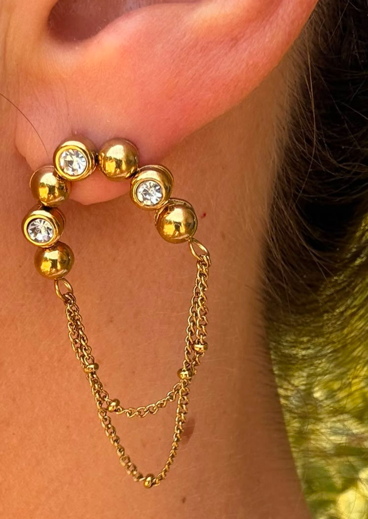 Pendientes de aro con circonitas