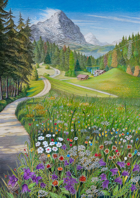 Original art of Eiger mountain