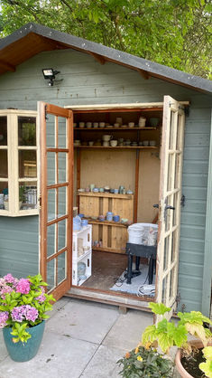 my garden studio where I do pottery