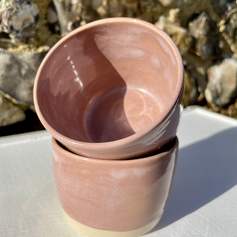 handmade ceramic mug in wild rose glaze