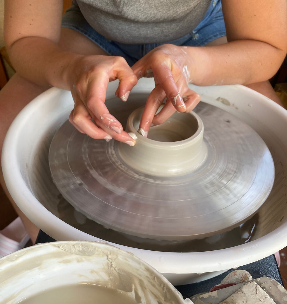 wheel throwing set up, come and join one of my classes