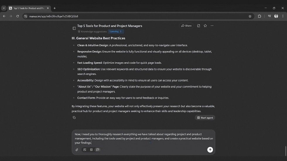 Chat, Brainstorm, and Build Real Business Apps Using Manus AI Agent (Step-by-Step Guide)