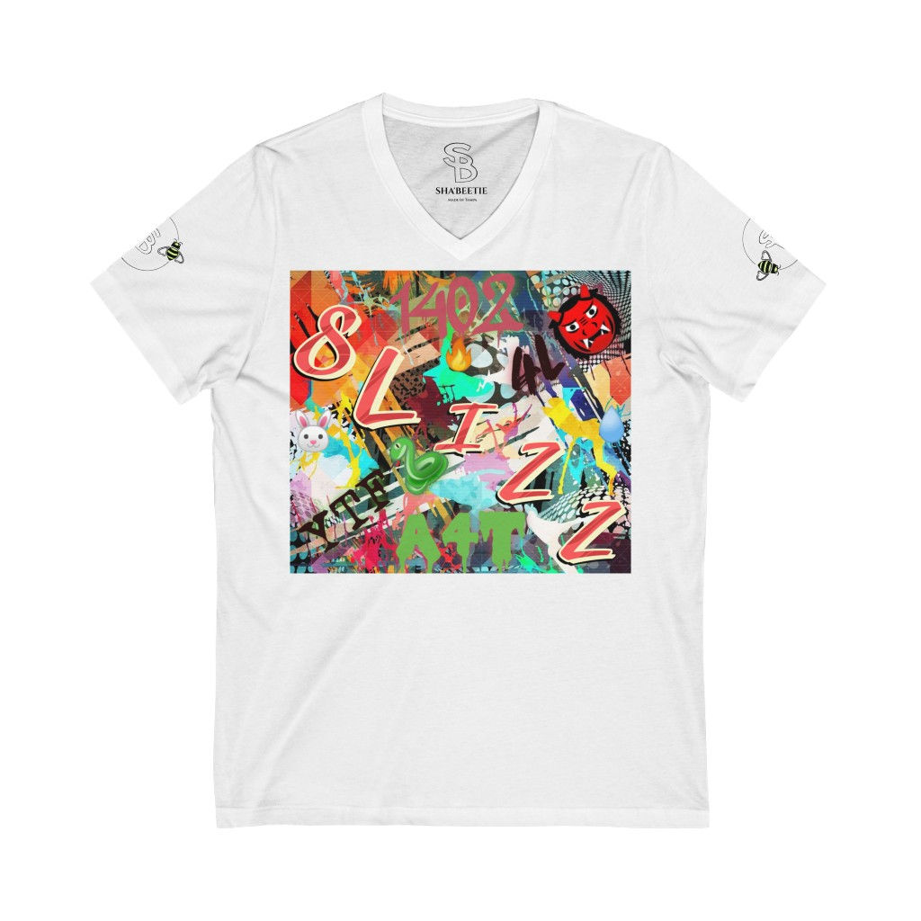 Sha'Beetie X 1402Lyfestyle🐾 Unisex Jersey Short Sleeve V-Neck Tee