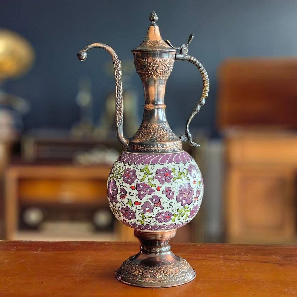 Küçük resim: Vintage Sultan Bakır Çini İbrik 1980/90