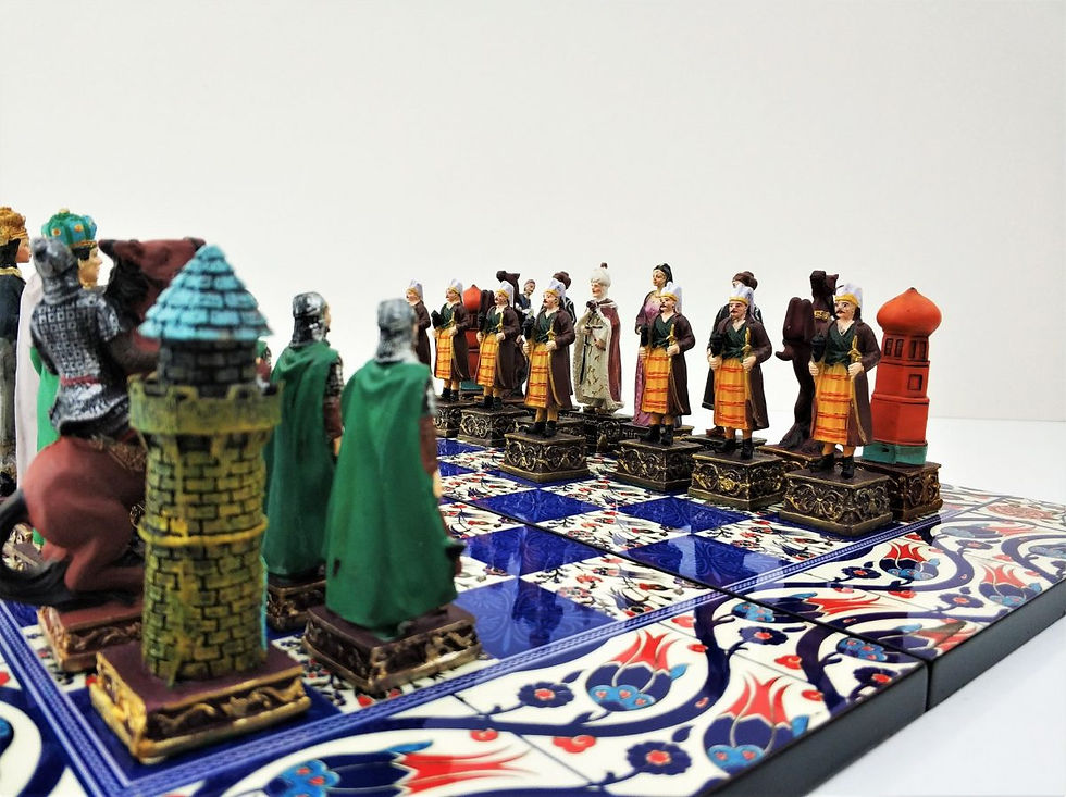 Küçük resim: Osmanlı (Kanuni Sultan Süleyman ) vs Haçlı Ordusu Özel Tasarım Satranç se