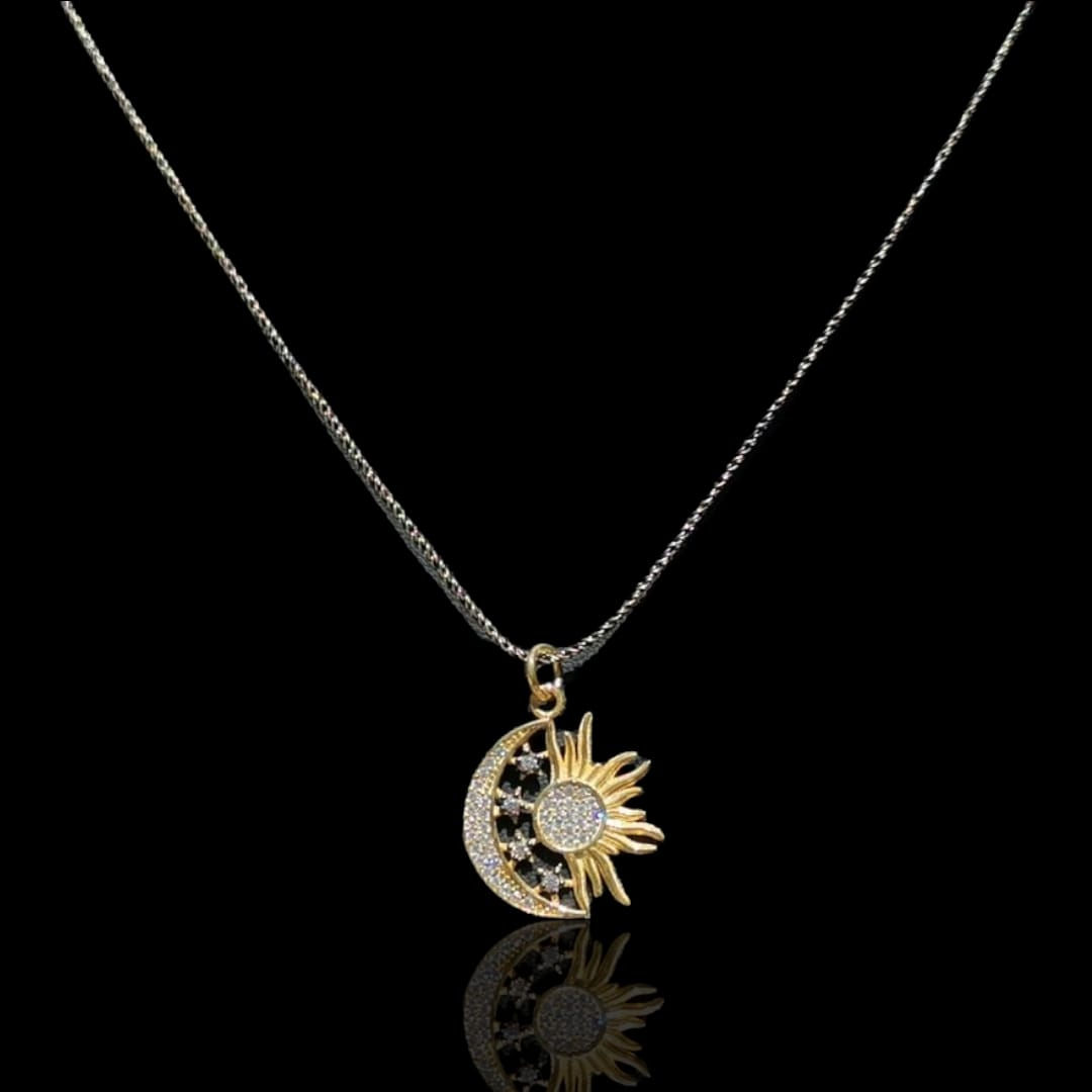 925 Ayar Gümüş Altın Kaplama Türk Mitolojisi Aşk Kolye