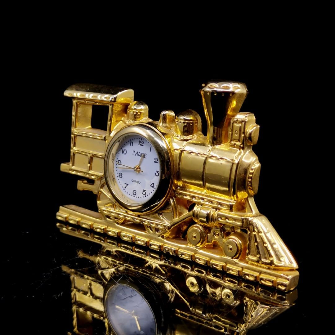 Vintage Minyatür Tren Formunda Masa Saati 1980/90