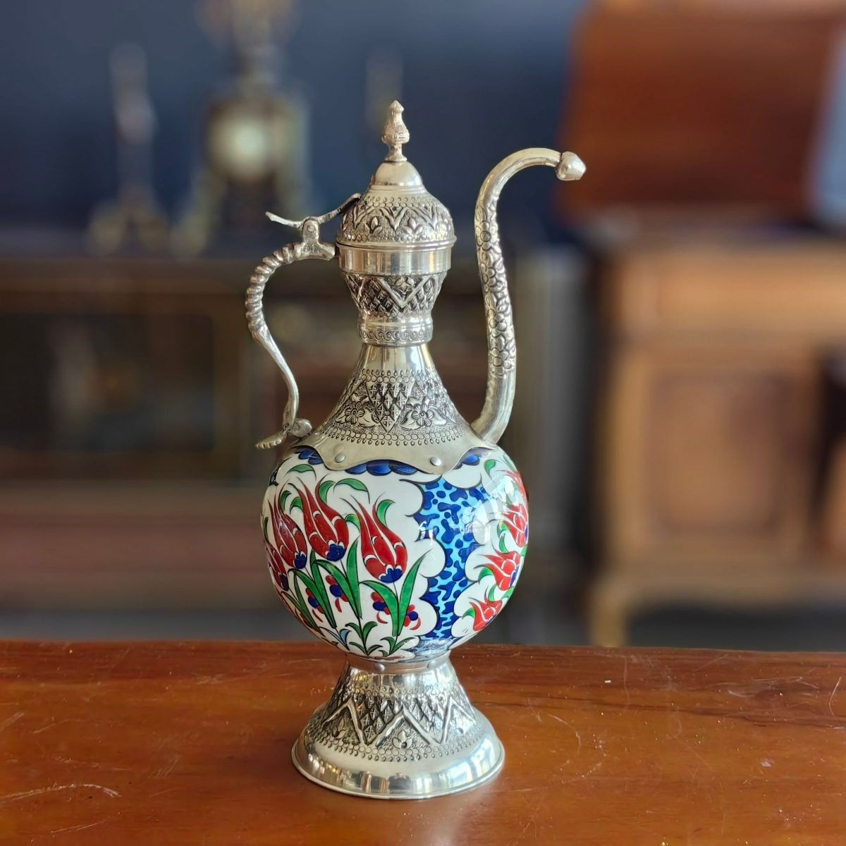 Vintage El Yapımı Çinili Sultan İbrik