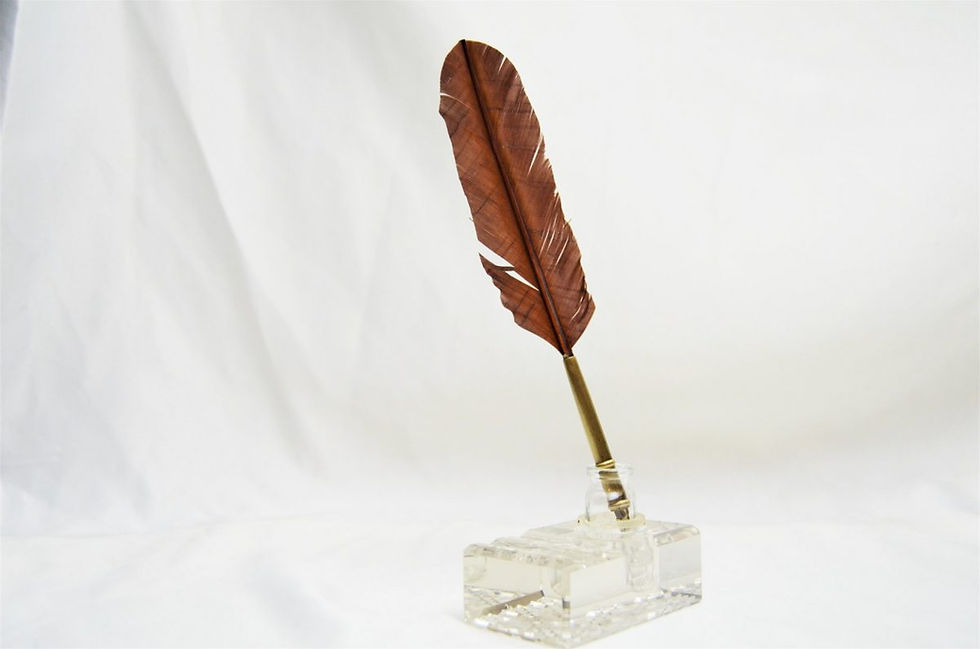 İtalyan Üretimi Hokka ve Tüy Divit Kalem Seti