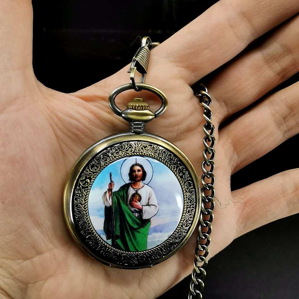 Küçük resim: Özel Tasarım Hz.İsa / Jesus İkona Kurmalı Köstekli Cep Saati