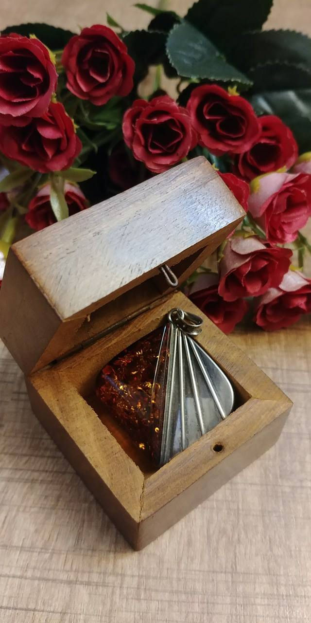 Küçük resim: Kehribar ve Gümüş Kolye Ucu