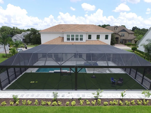Modern Florida pool screen enclosure built to current code requirements in Central Florida
