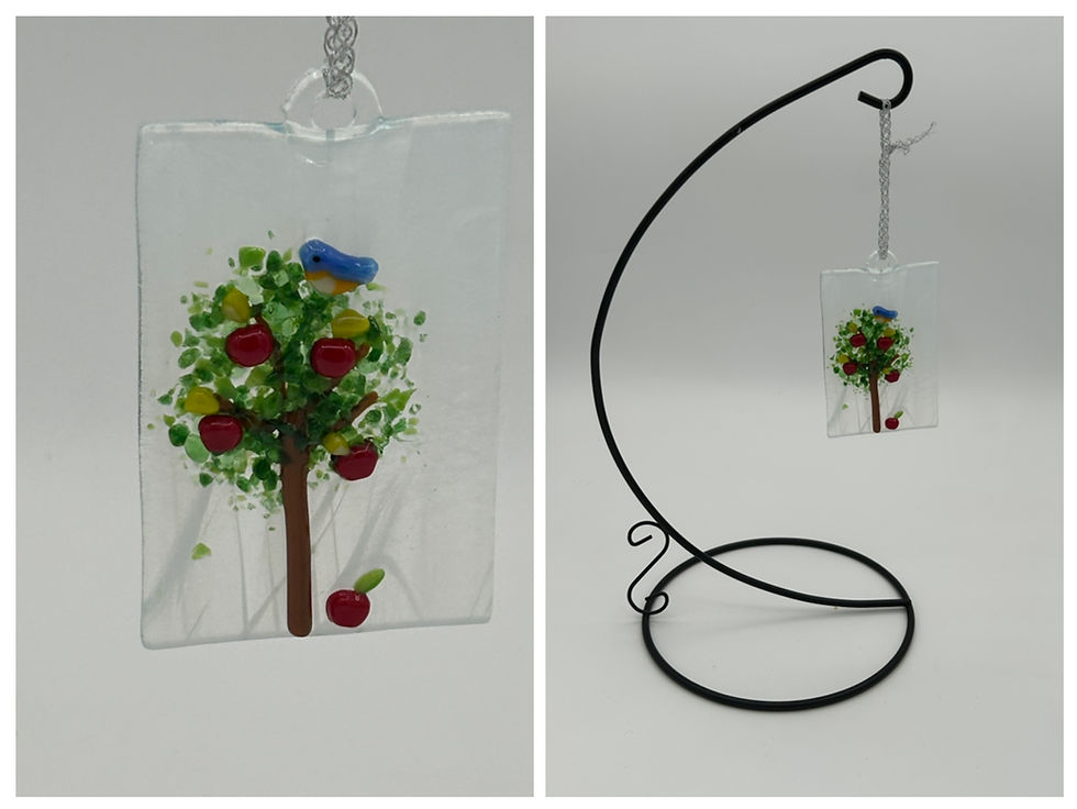 Thumbnail: Bluebird in an Apple Tree Suncatcher/Ornament