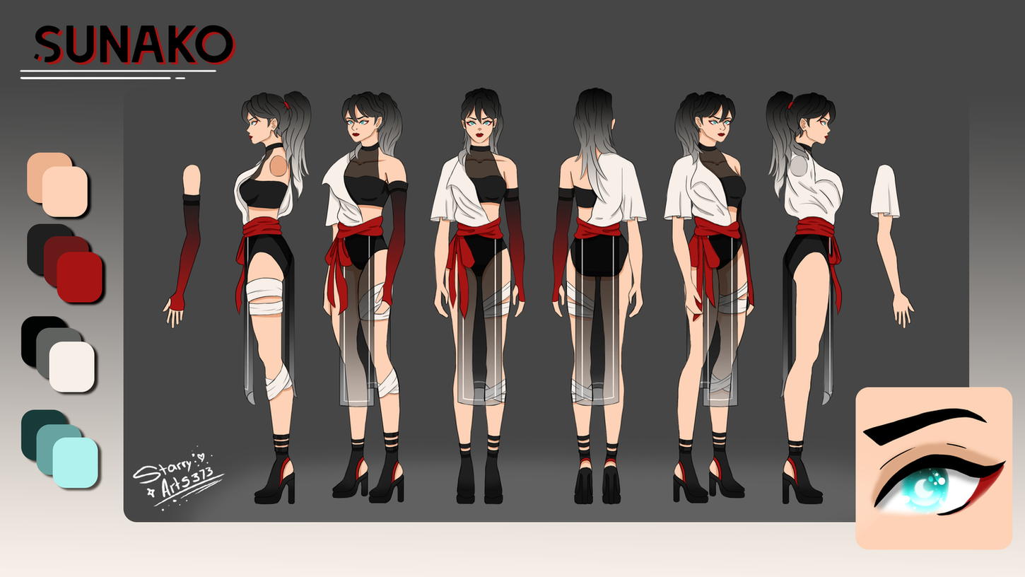 Sunako character sheet illustration