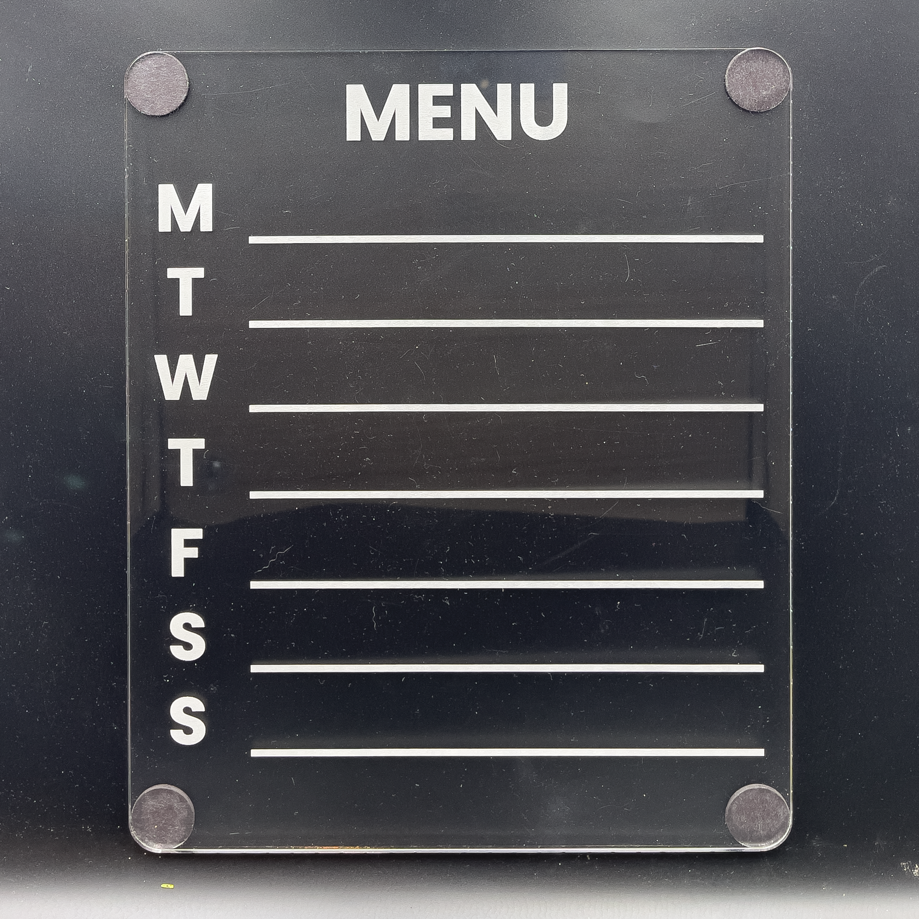 Clear Acrylic Fridge Menu Board (Includes 1 x Whiteboard Marker)