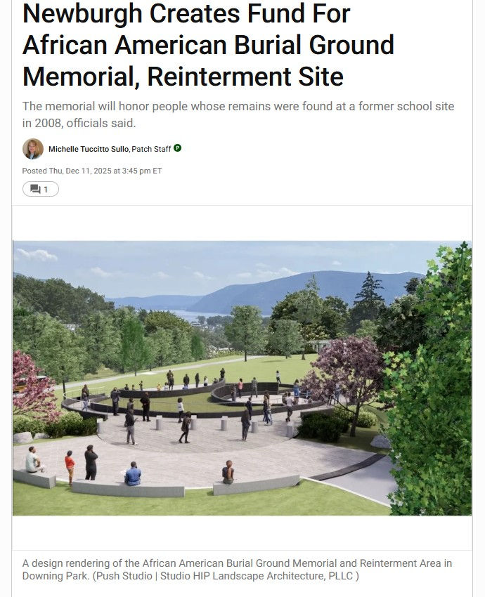 Downing Park African American Burial Ground Memorial in the News