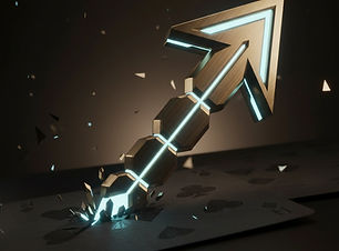 Firefly_Gemini Flash_ a sleek, 3D-rendered geometric growth arrow piercing through a subt