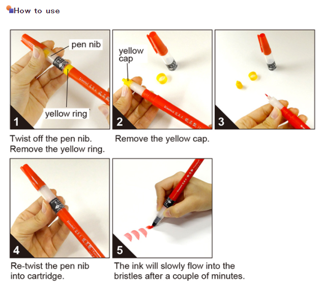 Thumbnail: KURETAKE  BIMOJI COMBIO Brush pen (Gold & Silver)  日本吳竹牌完美王墨水毛筆系列(金、銀色)