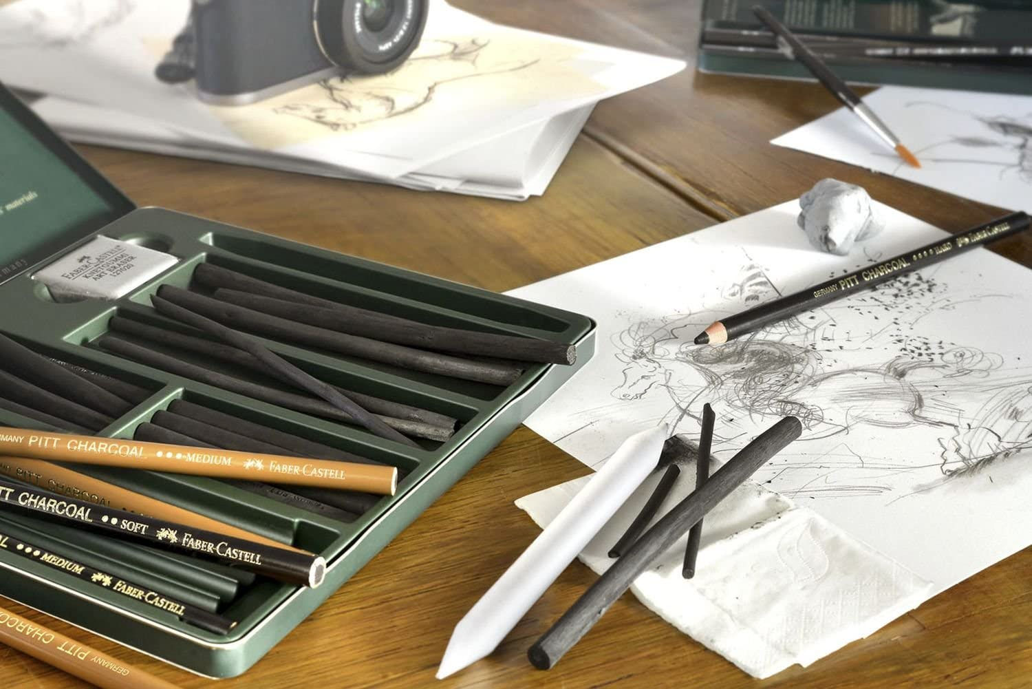 Faber-Castell Pitt Monochrome Natural Charcoal Stick 輝柏嘉天然碳條