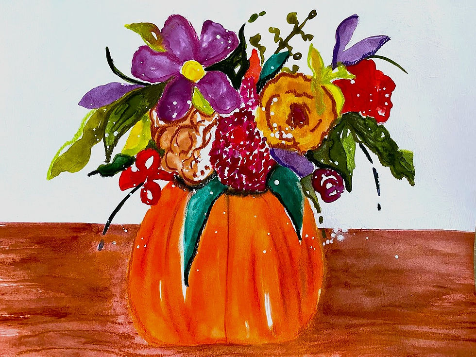 Fun Fall Floral Mixed Media