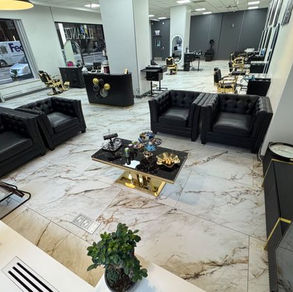 Waiting area inside Elegance Hair Salon & Barbershop in Chicago