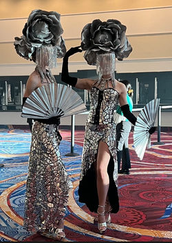 Silver Cracked Rose Showgirls