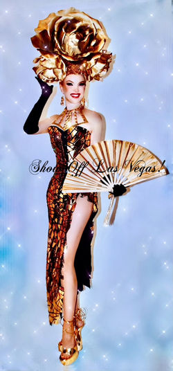Gold Cracked Rose Showgirl