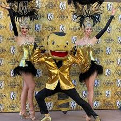 VGK Golden Belles with Chance VGK Mascot