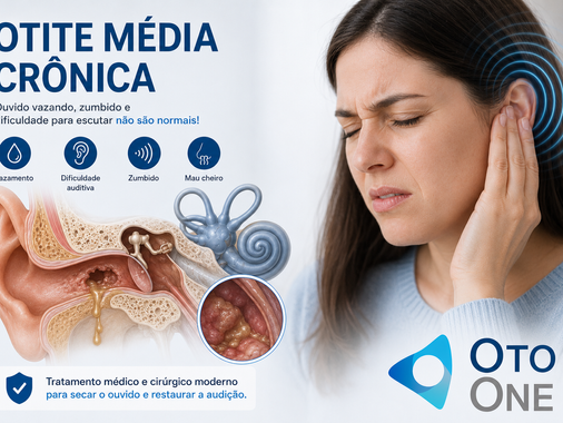 Ter um ouvido úmido, audição prejudicada ou depender de tratamentos provisórios sem fim não é a vida que você merece. O cuidado médico adequado pode restaurar o seu silêncio, a sua audição e a sua segurança. Agende agora mesmo uma avaliação conosco na Clínica Oto One para analisarmos minuciosamente o seu caso e, juntos, traçarmos o plano definitivo para a sua saúde auditiva. Se este artigo foi esclarecedor, compartilhe com familiares e amigos que precisam desta orientação.
