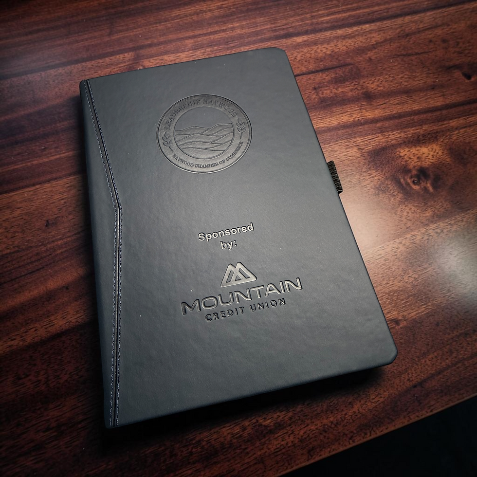 Custom branded black Mountain Credit Union journal