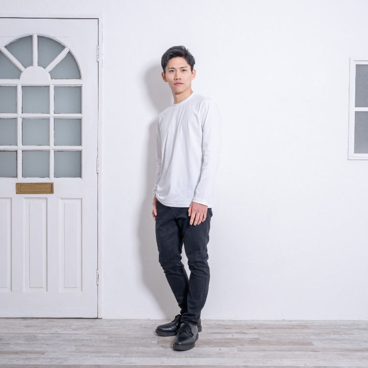 サムネイル： プレミアコットンTシャツ(長袖、ロンT) アメリカ綿 メンズ S,M,L,LL 354-102