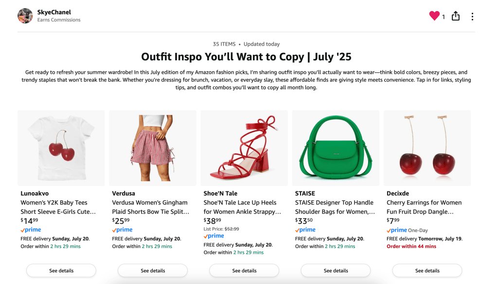 A collection of fashion items for summer, displayed in a grid format, featuring shirts, shorts, shoes, and accessories.